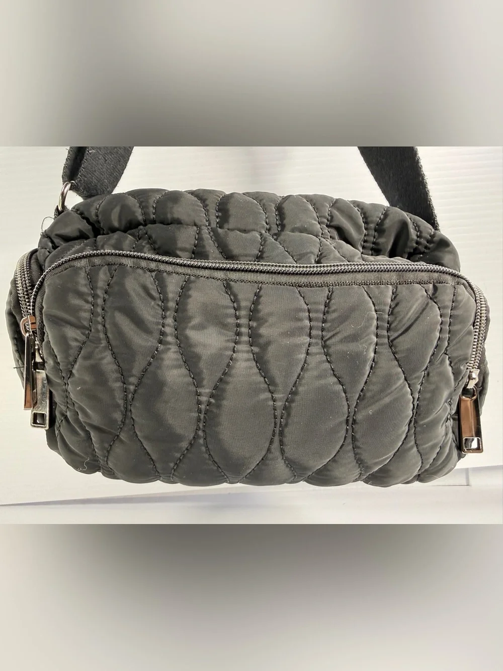 Quilted Crossbody Bag - Black